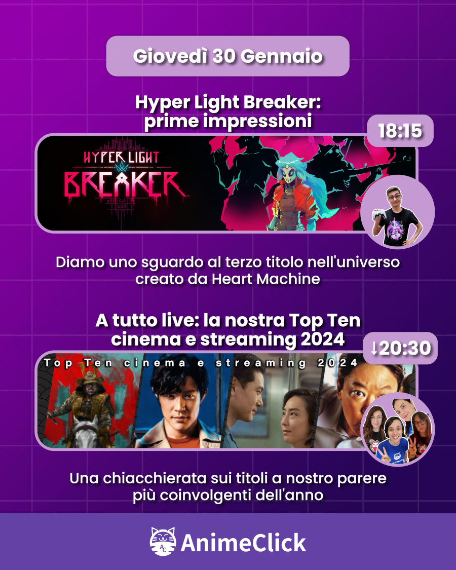 AnimeClick su Twitch: programma dal 27 gennaio al 2 febbraio AnimeClick su Twitch: programma dal 27 gennaio al 2 febbraio